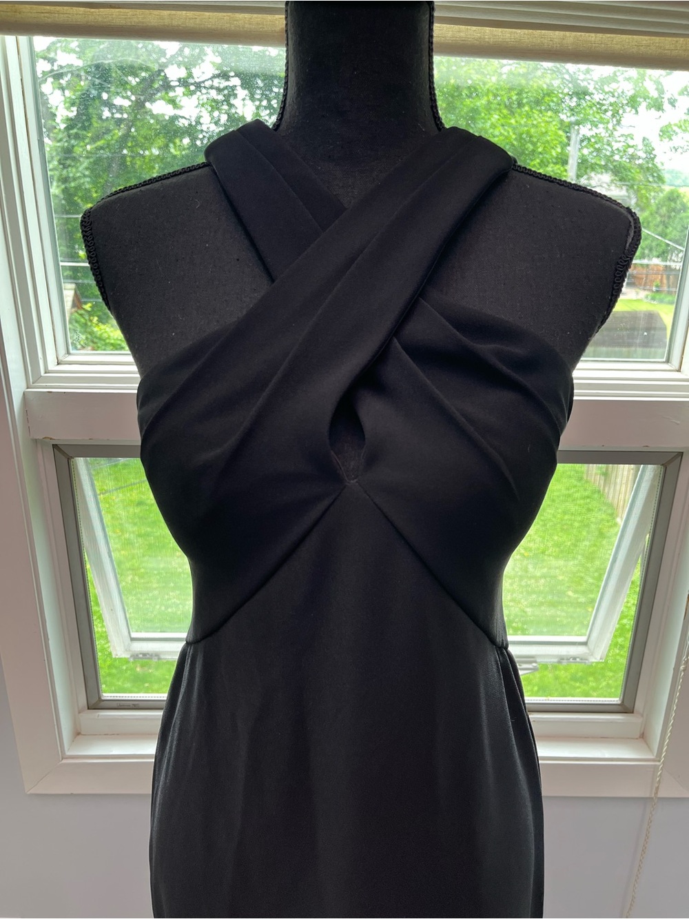 Pronovias Barcelona Black Cross-Neck Maxi Gown with Back Detail - Picture 2 of 15